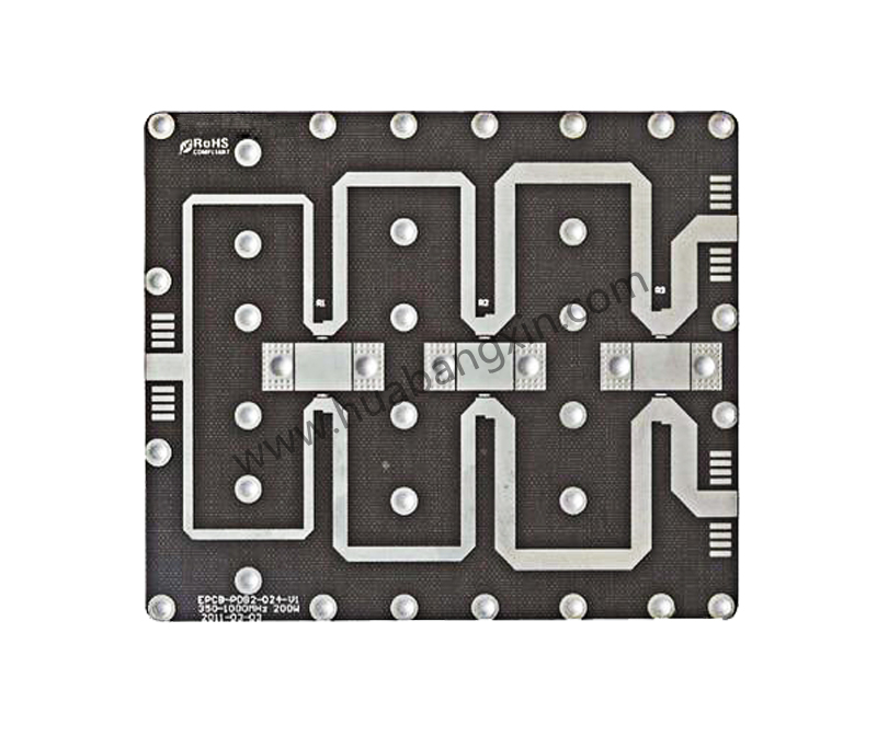高頻微波射頻板：層數2L       采用RF-35泰康尼克材料，介電常數3.5，板厚0.75mm      沉銀工藝.jpg